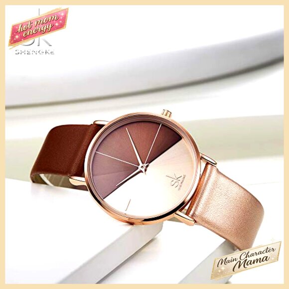 36mm Leather Strap Women\'s Watch Japanese Quartz Water Resistant Business main image 4
